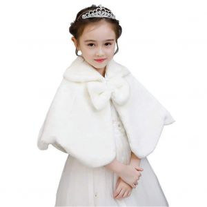 Fille De Luxe En Fausse Fourrure Capelet Châle De Mariage Boléro Cape Haussement D'épaules Enveloppements - Neuf