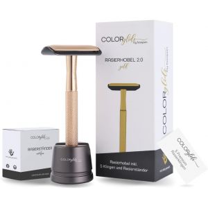 Eryi-Colorglide® Rasoir De Sécurité Pour Femme Avec Support De Rasoir De Sécurité Et 5 Lames | Rasoir De Sécurité Pour Femme Zero Waste | Rasoir De Sécurité Pour Femme | Rasoir Pour Femme À Peigne Fe - Neuf