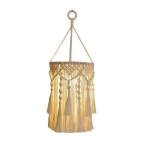 Boho Abat-Jour,Boho Lampe Suspendue Fait À La Main En Macramé Abat-Jour Plug In Suspension,Bohème Suspendu - Neuf