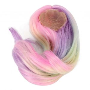 1/6 Ball Jointed Doll Wig Simulation Scalp Soft High Temperature Silk Doll Perruque de cheveux de remplacement pour 15,5 &agrave; 17 cm Circonf&eacute;rence de la t&ecirc;te Iridescence - Neuf