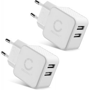 lbgwp60-Chargeur Usb Pour (2 Packs) 5V / 3.4A, 1000Ma Avec 17W - 3.4A Bloc Alimentation Usb 2X Pr Usb Chargeur Multi Usb Adaptateur Secteur Usb 2 Ports - Neuf