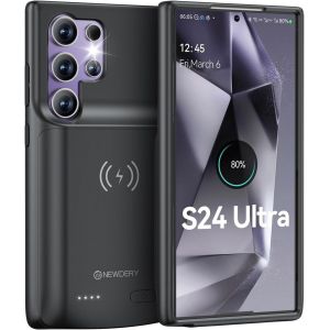Hui-Coque De Batterie Pour Samsung Galaxy S24 Ultra (5000mah) Boîtier De Chargement Rechargeable,Boîtier De Batterie Portable (Supportant La Charge Sans Fil Qi) Pour Samsung Galaxy S24 Ultra Noir - Neuf