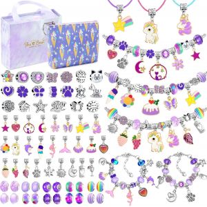 Cadeau Fille 5-13 Ans Bijoux Enfant,Fabrication Bracelet Charms Bracelet Kit Jouet Fille 5 6 7 8 9 10 11 12 13 Ans Cadeau de Noël et de Anniversaire - Neuf