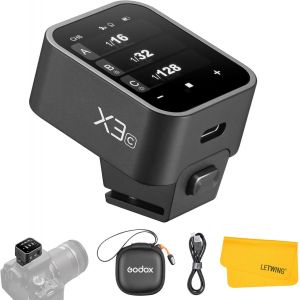 SUBZONAL-Godox X3C X3-C Déclencheur de Flash pour Canon, 2.4G TTL Canon Flash Trigger, Batterie Lithium Intégrée, Conception d'écran Tactile, Support TTL Auto/Manuel/Multi Flash, écran OLED Haute Déf - Neuf