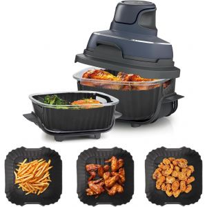 NouvelHorizonstore-Doublures en silicone pour friteuse &agrave; air Ninja Crispi FN101GY &iquest; Accessoires antiadh&eacute;sifs pour friteuse &agrave; air Ninja, compatible avec r&eacute;cipient de 4QT et r&eacute;cipient de 6 tasses, inse - Neuf