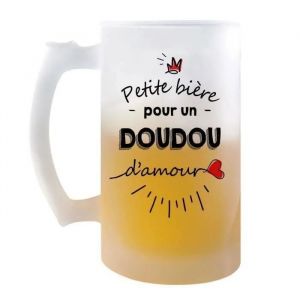 Chope de bi&egrave;re Petite Pinte d'un Doudou d'amour | Id&eacute;e Tasse Cadeau Couple Saint Valentin Homme Pinte cervoise - Neuf