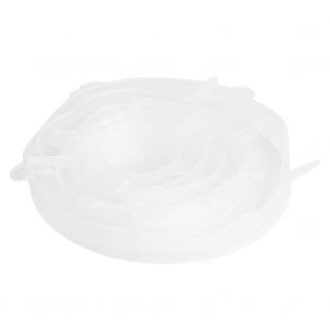 Hjlian Lot De 6 Couvercles Extensibles Reutilisables En Silicone Pour La Conservation Des Aliments Et Des Fruits, Pour Bols, Blancs - Neuf