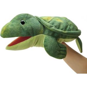 Marionnette à main tortue, 33 cm, tortue de mer, animaux, marionnettes pour enfants, peluche réaliste, jouets tortue, marionnette à main tortue avec bouche mobile, jeu de rôle, enseignement - Neuf
