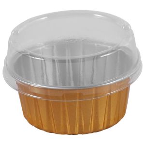 100pcs Jetable En Aluminium Papier D'aluminium Moules À Cupcakes Avec Couvercles - Neuf