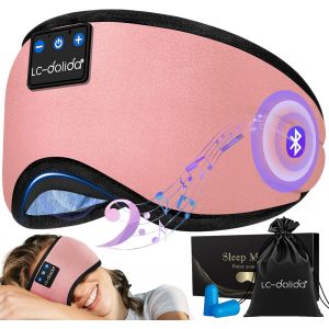 Masque De Sommeil Bluetooth Innovant,Bandeau De Sommeil Les Yeux Musique Sans Fil Avec &Eacute;couteurs Bluetooth 5.4 Pour Insomnie M&eacute;ditation,Casque De Sommeil Bloque La Lumi&egrave;re Cadeaux Pour Homme Femme - Neuf