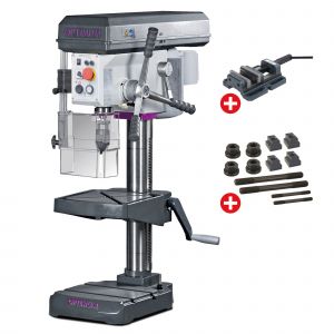 Perceuse d'&eacute;tabli jusque &oslash; 24 mm raccord CM2 850W 230V 7 vitesses + &eacute;tau de per&ccedil;age + jeu de boulons Optidrill B24H PACK 230V - Neuf