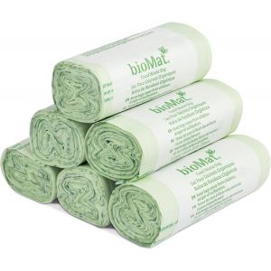 KALANKA-Sacs Poubelle Compostables 6l, 150 Sacs, Qualité Premium pour les Toilettes/la Salle de Bain/la Cuisine, Fabriqué en Allemagne - Neuf