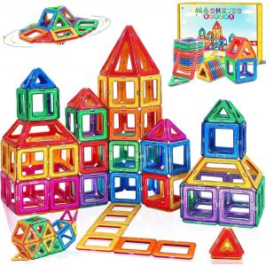 Jouet Enfant 3 4 5 6 7 8 Ans Construction Magnetique Jeux Pour Enfant Creatif Stem Educatif 3D Magnetique Bloc Montesorri Jouet Cadeau Enfant Fille Garcon 4 5 6 Ans Pour Anniversaire No&euml;l L'Epiphanie - Neuf