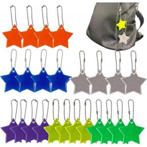 acdsgd-Pendentifs r&eacute;flecteurs de s&eacute;curit&eacute; pour enfants - Lot de 24, 6 couleurs, pour sac &agrave; dos, cartable, porte-cl&eacute;s, id&eacute;al cyclisme, marche, course &agrave; pied, haute visibilit&eacute;, l&eacute;ger et pratique - Neuf