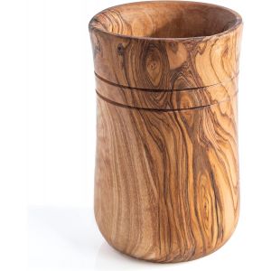 Chenquansarl-Porte-Ustensiles En Bois D'olivier Naturel - Porte-Ustensiles De Cuisine Décoratif - Porte-Accessoires De Salle De Bain En Bois - Cuillères De Cuisine Pot À Ustensiles - Neuf