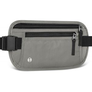 KALANKA-Sac Banane de Voyage avec RFID Blocage, Sac Banane de Antivol Ultra Fin pour Homme Femme, Ceinture de Voyage de Sécurité Invisible Réglable pour Telephone, Passeport, Espèces, Carte de Crédit - Neuf
