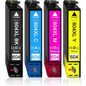 TEPPA-Lot de 4 cartouches d'encre compatibles avec Epson 604 | 604XL pour XP-2200 XP-2205 XP-3200 XP-3205 XP-4200 XP-4205 WF-2910DWF WF-2930DWF WF-2935DWF WF-2950DWF - Neuf