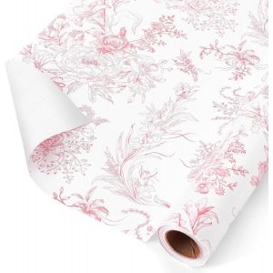 Rouleau De Papier Cadeau Floral-1 Rouleau Papier Cadeau Floral Rose Vintage Avec Lignes D&eacute;coup&eacute;es Pour Femmes Filles D&eacute;coration De Cadeau D'anniversaire Mariage F&ecirc;te Des M&egrave;res 43cm X 10m - Neuf