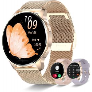 Montre connect&eacute;e pour femme, appels et WhatsApp, 1,83"" pour femme, montre intelligente, 120 modes sportifs, podom&egrave;tre, sommeil, fr&eacute;quence cardiaque, IP67 Fitness Tracker pour Android iOS, - Neuf