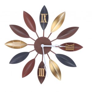 HJLIAN Horloge murale antiadhesive en forme de feuilles, ideale pour la decoration de la maison, du salon, du cafe ou du bar, 7725-5801 - Neuf