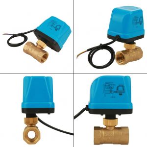Vanne a boisseau spherique motorisee en laiton, 2 voies, 3 fils, AC 220 V G3/4"" DN20, pour climatiseur - Neuf