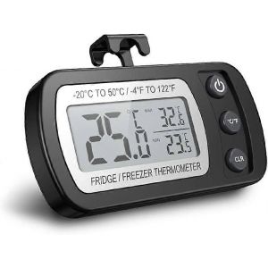 Thermomètre de réfrigérateur numérique,Thermomètre de congélateur étanche avec crochet,Écran LCD facile à lire,Max - Neuf