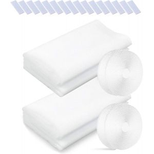 Toile Moustiquaire,Moustiquaire Fenetre 4 Pièces Rouleau Insect Moustiques,Protecteur Filet Maille Rideau De Fenêtre 130x150cm Écran Standard pour Fenêtre Blanc - Neuf