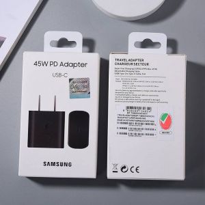 Chargeur Usb C 45w,Charge Très Rapide,Adaptateur Eu Us Ep-Ta845 Pour Galaxy S23 S22 S21 S20 Plus Fe Zfold 5 4-Black-Black Us Plug Box - Neuf