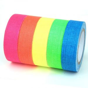 5pcs Ruban N&eacute;on Fluorescente Uv,Rubans Adh&eacute;sif Fluo Gaffer,Ruban Adh&eacute;sif Blacklight R&eacute;active Neon Tapes En Tissu Pour Parties D&eacute;coration,13mmx5m - Neuf