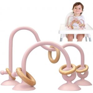 Jouet Ventouse Chaise Haute Bebe, Baby Jouets Montessori, Jouet Silicone Ventouse, Jouets d'&eacute;veil pour B&eacute;b&eacute;, Jouet Bain B&eacute;b&eacute;, Cadeau Enfant Fille et Gar&ccedil;on pour b&eacute;b&eacute;, Beige - Neuf