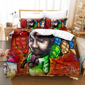 Parure De Lit Hippie Graffiti, Housse De Couette Style Hip-Hop, King Size, Queen Size, Pour Enfants, Garcon S Et Jeunes, Housse De Couette, Art De Rue Moderne - Neuf