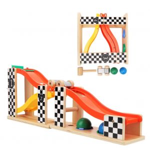 Rail Car 2 En 1 Enfants Planeur En Bois Piste Toboggan Rail Car Glissant Planeur Jouets Educatifs - Neuf