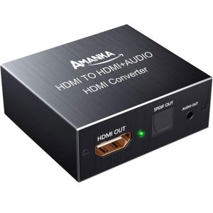 Hdmi Audio Extractor,Convertisseur Hdmi Optique 4kx2k Extracteur Audio Hdmi Pour Ps3 Xbox Hd Dvd Ps4 Sky Hd Plasma Blu-Ray Home Cinéma Soutien 3d 4k-Aluminum - Neuf