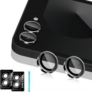 Protection De Lentille Pour Samsung Galaxy Z Flip 6 5g Cam&eacute;ra Arri&egrave;re Protecteur, Individuel En Alliage Aluminium En Hd Verre Tremp&eacute; 9h, Protector Cam&eacute;ra Pour Tout Coque, Noir - Neuf