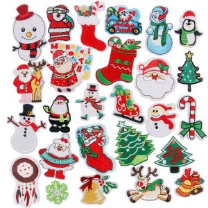 26 Pcs De No&euml;l Fer-Sur Des Parcelles De Fer Sur Les V&ecirc;tements, Les Appliques De Broderie D&eacute;coration Assortiment Coudre Les Correctifs Pour La R&eacute;paration De No&euml;l De Couture Diy Sac &Agrave; Dos V&ecirc;tements Je - Neuf