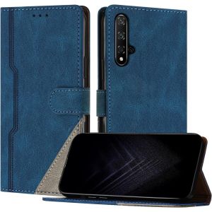 KAL-&Eacute;tui Pour Huawei Honor 20, Housse En Cuir Pu Avec [Protection Antichoc Tpu] [Fonction Support] [Porte-Cartes ] Antichoc Magn&eacute;tique Coque Pour Honor 20 - Bleu - Neuf