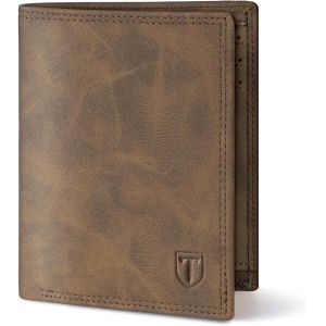 Portefeuille Homme, Porte Monnaie En Cuir Avec Blocage Rfid, 11 Porte Carte Crédit,Portefeuille Pour Homme Avec Poche À Monnaie (Marron)[X03] - Neuf