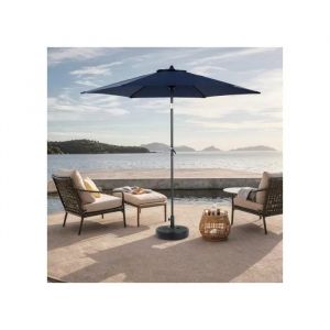 Parasol Extérieur Rectangulaire Double Face De 2,7 M Avec Manivelle (Bleu Marine) (Sans Pied) - Neuf
