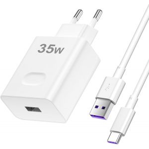 LORANKA-35W SuperCharge Chargeur Rapide pour HONOR 90 Lite Magic6 Lite 200 Lite, 35W SuperCharge chargeur rapide avec c&acirc;ble USB C 5A 1M pour HONOR 400 90 70 Lite X8b pour HONOR X8b X8c X6b X8a X7b Ma - Neuf
