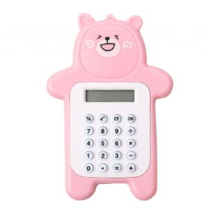 Calculatrice ours mignon, mini calculatrice portable de dessin anime, affichage LED a 8 chiffres, calculatrice de bureau pour filles, cadeau pour etudiantes, rose - Neuf