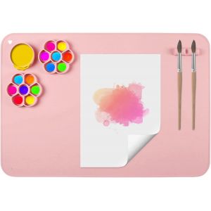 AYUHR-Tapis de Peinture en Silicone, Tapis de Peinture en Silicone 60 x 40 cm, Tapis D'art Pliable et Antiadhésif, Tapis D'art en Silicone, pour Projets de Bricolage, Aquarelle, Perles, Argile (Rose) - Neuf