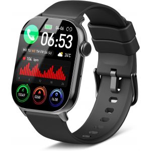 Montre Connect&eacute;e Homme Femme avec Appel Bluetooth, Smartwatch 1.96"" HD Montre Sport avec Podometre Moniteur Sommeil Cardiofr&eacute;quencem&egrave;tre 100+ Sportifs Intelligente Bracelet Connect&eacute; pour Android/iOS - Neuf