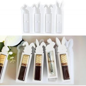 Kalanka-Lot De 4 Moules En Silicone De P&acirc;ques - Motif Lapin, Coeur Et Cadeau D'argent - Silicone De Qualit&eacute; Sup&eacute;rieure - Flexible Et R&eacute;utilisable-Kalanka - Neuf