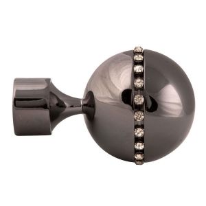 Paire embouts de tringle "Sph&egrave;re strass&eacute;e - Neuf