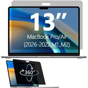 Protection d'&eacute;cran de confidentialit&eacute; &agrave; 360&deg; pour MacBook 13"", filtre de confidentialit&eacute; anti-espion &agrave; 4 voies pour ordinateur portable compatible avec MacBook Pro (2016-2022, M1, M2) et Air - Neuf