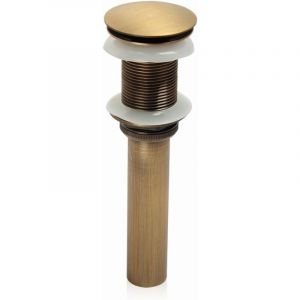 Bonde de Lavabo&pound;&not;Laiton Lavabo Dechets Moderne Pop Up Cliquez Clac Sprung Plug pas de fente Sans Debordement, Or Brosse goodnice - Neuf