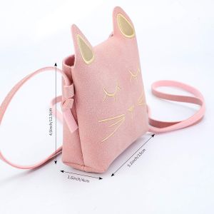 Sac à main bandoulière pour petite fille, mini sac princesse, sac messager à bandoulière chat, noir - Neuf