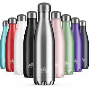 Gourde Isotherme - Bouteille Isotherme Sans Bpa - Gourde Inox 500ml, 24h Froid & 12h Chaud - Thermos Isotherme En Métal - Bouteille D'eau En Acier - Gourde 500ml, Argent - Neuf