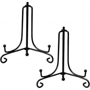 Présentoir En Fer, Lot De 2 Supports Pour Assiettes En Fer De 10 Cm, Support Décoratif Noir Pour Assiettes, Chevalet En Fer, Présentoir Pour Photos, Cadres D'affiches - Neuf