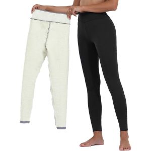 Leggings D'hiver Pour Femme Thermique Doublé En Polaire Laine Pantalon Taille Haute Chaud Collants Extensible Slim Fit Pants Épais Cachemire Stretch Casual Leggins Sport Yoga - Neuf